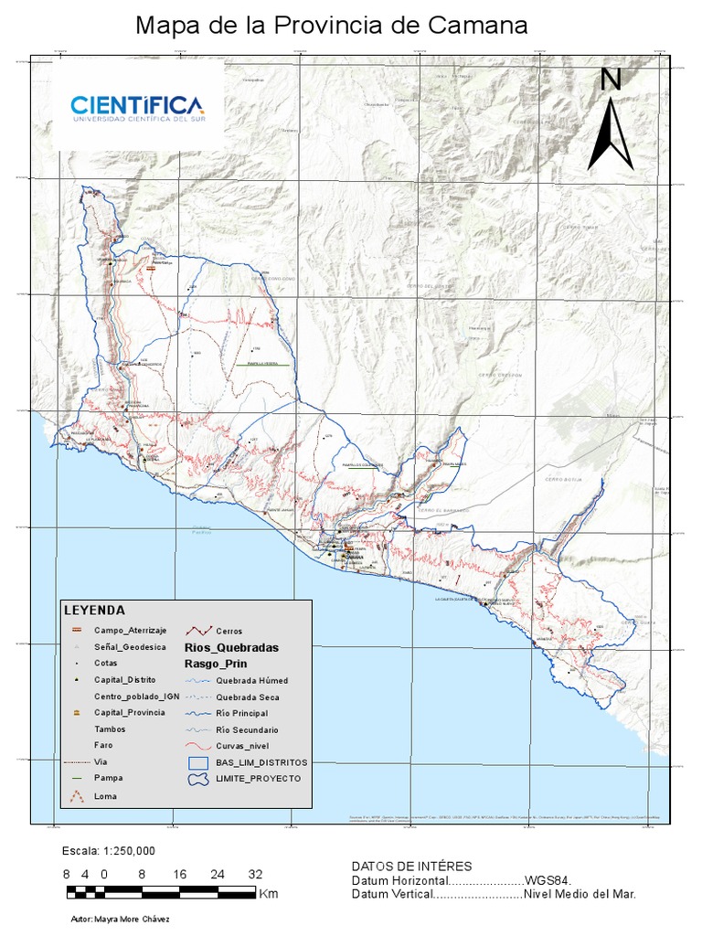Mapa de la Provincia de Camaná | PDF | Geografía | Cartografía