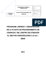 PROGRAMA DE L Y D PLANTA DE CÁRNICOS