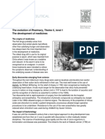 The Evolution of Pharmacy, Theme C, Level 1 The Development of Medicines