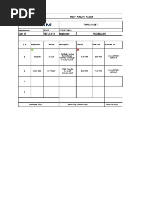 Daily Activity Report