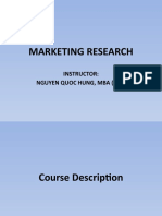 Marketing Research: Instructor: Nguyen Quoc Hung, Mba (Ait)