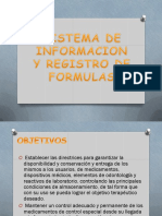 SISTEMA DE INFORMACION Y REGISTRO DE FORMULAS DIAPOSITIVAS