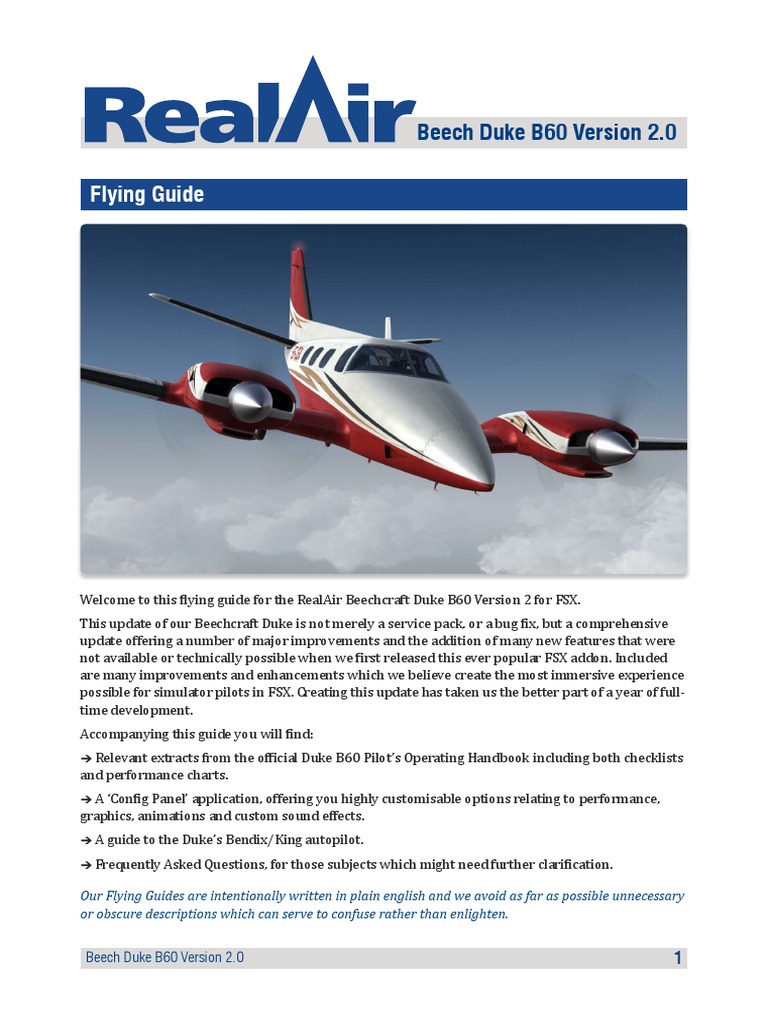 Beechcraft Duke B60 V2 Flying Guide | PDF | Aerospace | Aerospace ...