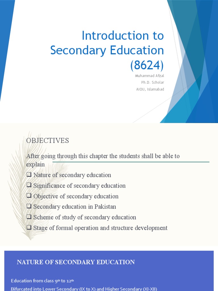 WHEN WAS SECONDARY EDUCATION INTRODUCED visual data 3