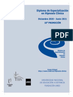 Diploma de Especialización en Hipnosis Clínica: Diciembre 2020 - Junio 2021 18 Promoción