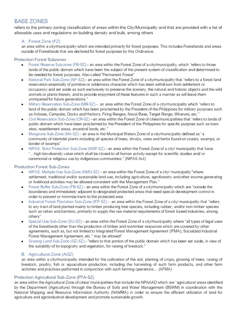 Zoning (Definition of Terms) PDF Forests Agriculture