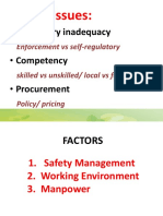 Major Issues:: - Regulatory Inadequacy - Competency - Procurement