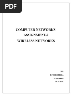 Computer Networks Assignment-2 Wireless Networks: BY: P.Vishnu Priya 311518104053 Iii Be-Cse