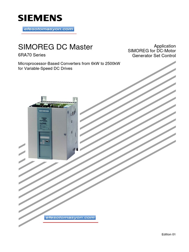 Simoreg DC Master: Application SIMOREG For DC-Motor Generator Set ...