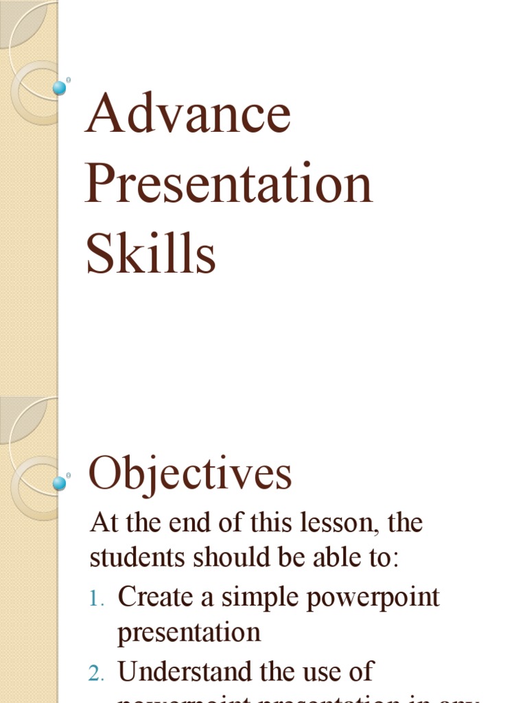 Advanced Presentation Skills Guide | PDF