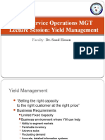 BBA, Service Operations MGT Lecture Session: Yield Management