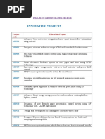 Innovative Projects: Project List For Btech Ece