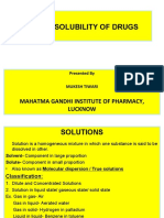 Unit - I: Solubility of Drugs: Mahatma Gandhi Institute of Pharmacy, Lucknow