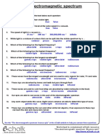 Worksheet To Complement Echalk Resource: "The Electromagnetic Spectrum: Bounce Quiz"