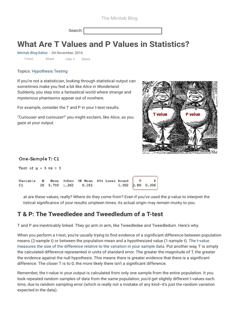 Understanding T Values in Statistics | PDF | Teaching Methods & Materials