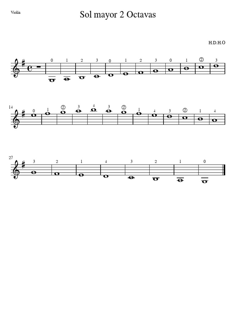 Escala de Sol Mayor para Violín | PDF