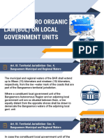 Bangsamoro Organic Law (Bol) On Local Government Units