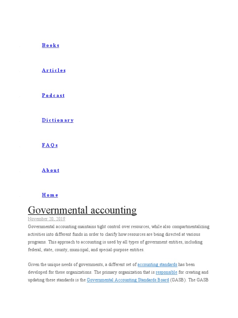 Governmental Accounting Books PDF Accrual Accounting