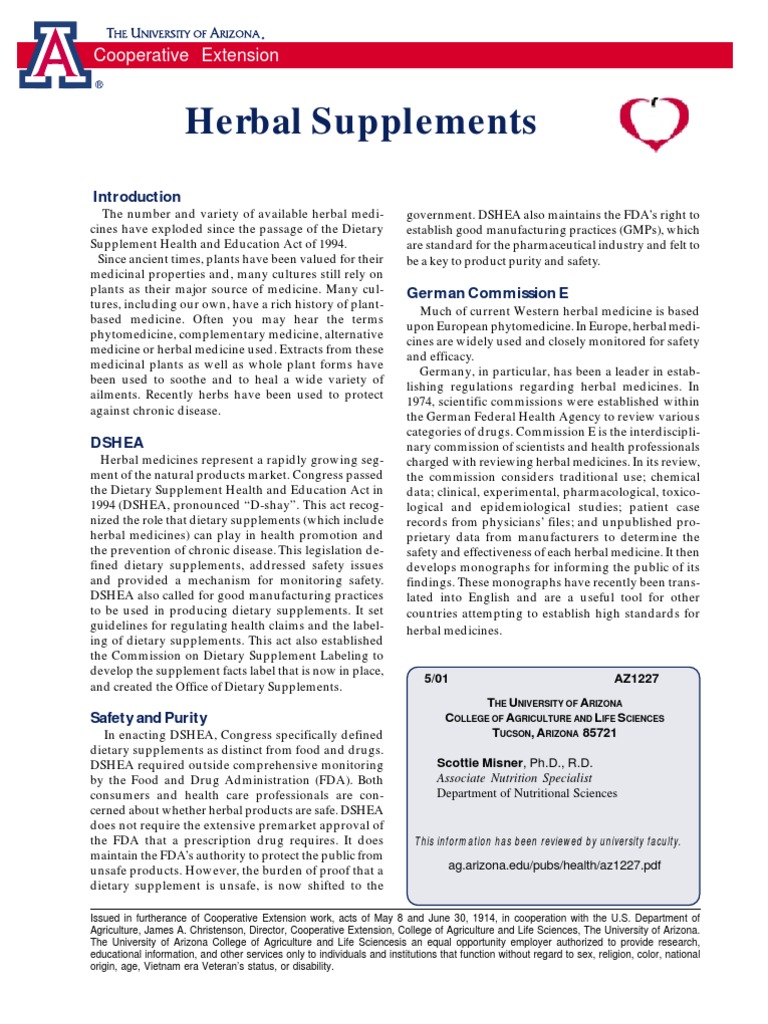 (Health) Herbal Supplements PDF Herbalism Dietary Supplements