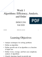 Week 1 Algorithms: Efficiency, Analysis, and Order: INFSCI 2591 Fall 2020