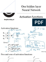 One Hidden Layer Neural Network Activation Functions: Deeplearning - Ai