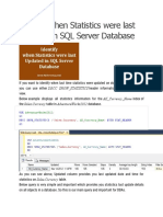 Identify when Statistics were last Updated in SQL Server Database