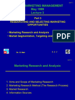 SM 1.51 Marketing Management May 1999: Researching and Selecting Marketing Opportunities