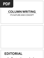 Column Writing: Its Nature and Concept