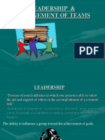Leadership & Management of Teams