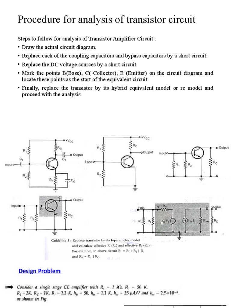 Transistor Circuit Analysis Procedure | PDF