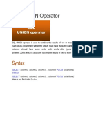 SQL UNION Operator Combines SELECT Results From Multiple Tables