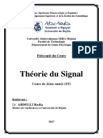 Cours - ABDELLI Radia - Théorie Du Signal