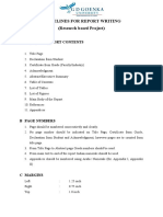 Guidelines For Report Writing (Research Based Project) : A Order of Report Contents