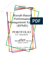 Bunsuran National High School RPMS Portfolio 2018-2019