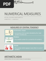 Numerical Measures: Bf1206-Business Mathematics SEMESTER 2 - 2016/2017