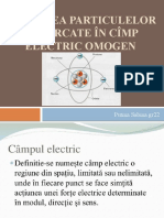 Mişcarea Particulelor Încărcate În Cîmp Electric Omogen