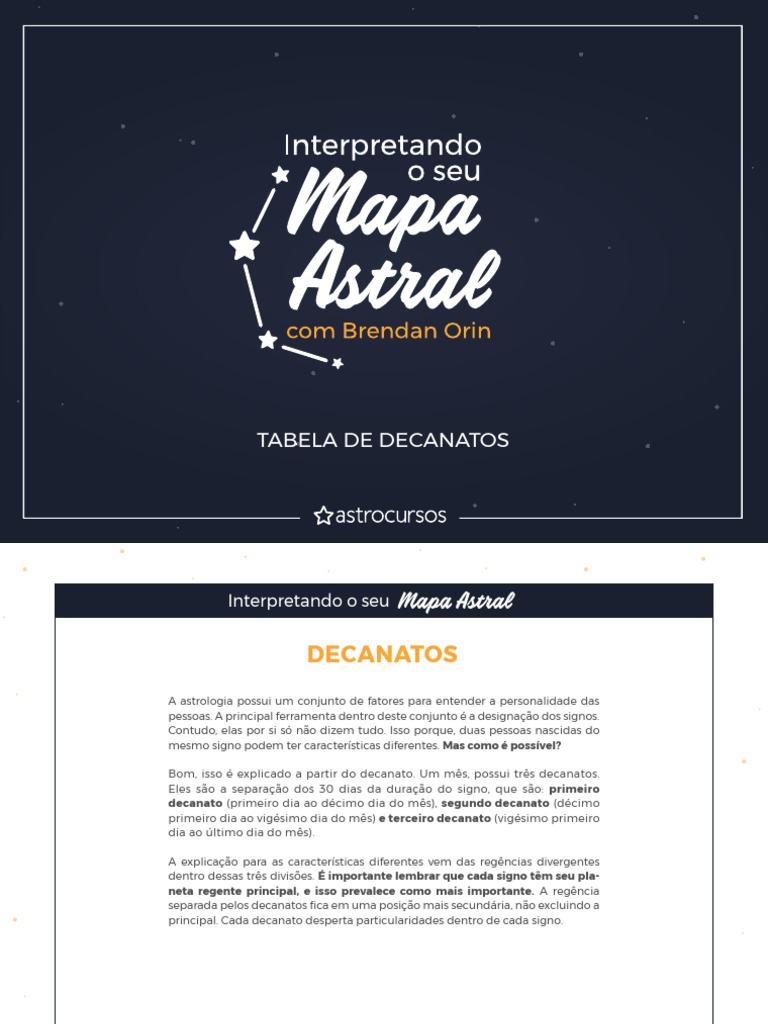 Tabela De Decanatos Material Complementar Pdf Planetas Astronomia