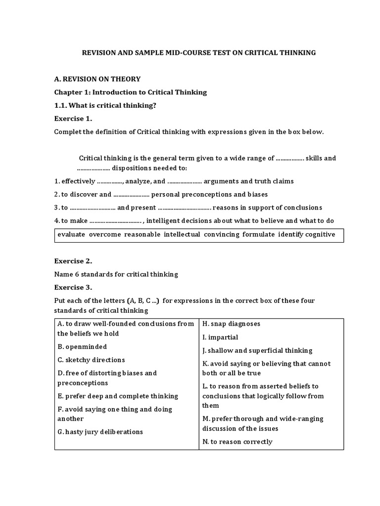 Critical Thinking Mid-Course Test Guide | PDF | Deductive Reasoning ...