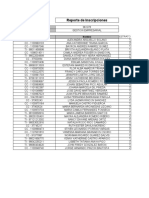 Reporte de Inscripciones: Código Ficha Programa de Formación Identificación Nombre