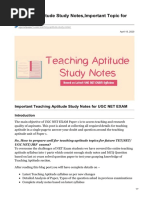 Important Teaching Aptitude Study Notes For UGC NET EXAM