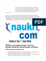 Naukri.com Contact Details and Office Addresses