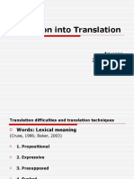 Translation Difficulties at Word Level
