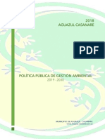 Politica Publica Ambiental Aguazul Final 19 02 2019 PDF