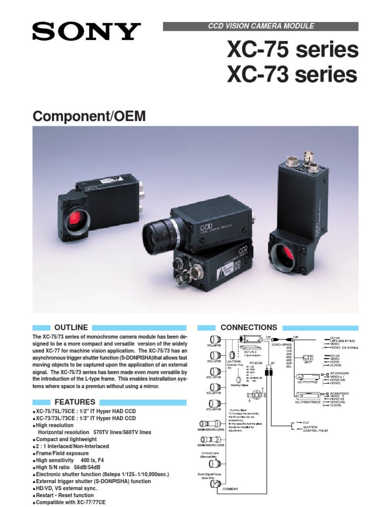 Sony XC-75/73 Camera Module Overview | PDF | Shutter (Photography) | Video