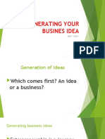 Generating Your Busines Idea