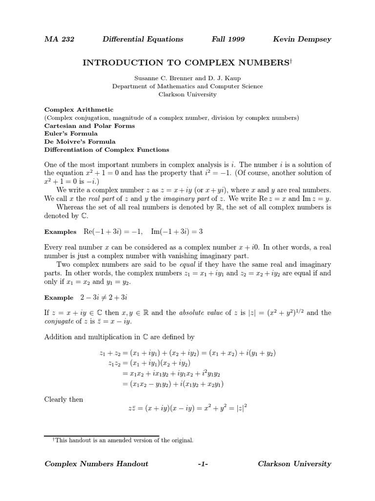 Complex PDF | PDF | Complex Number | Exponentiation