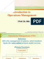 Introduction To Operations Management: - Prof. Dr. Md. Mamun Habib