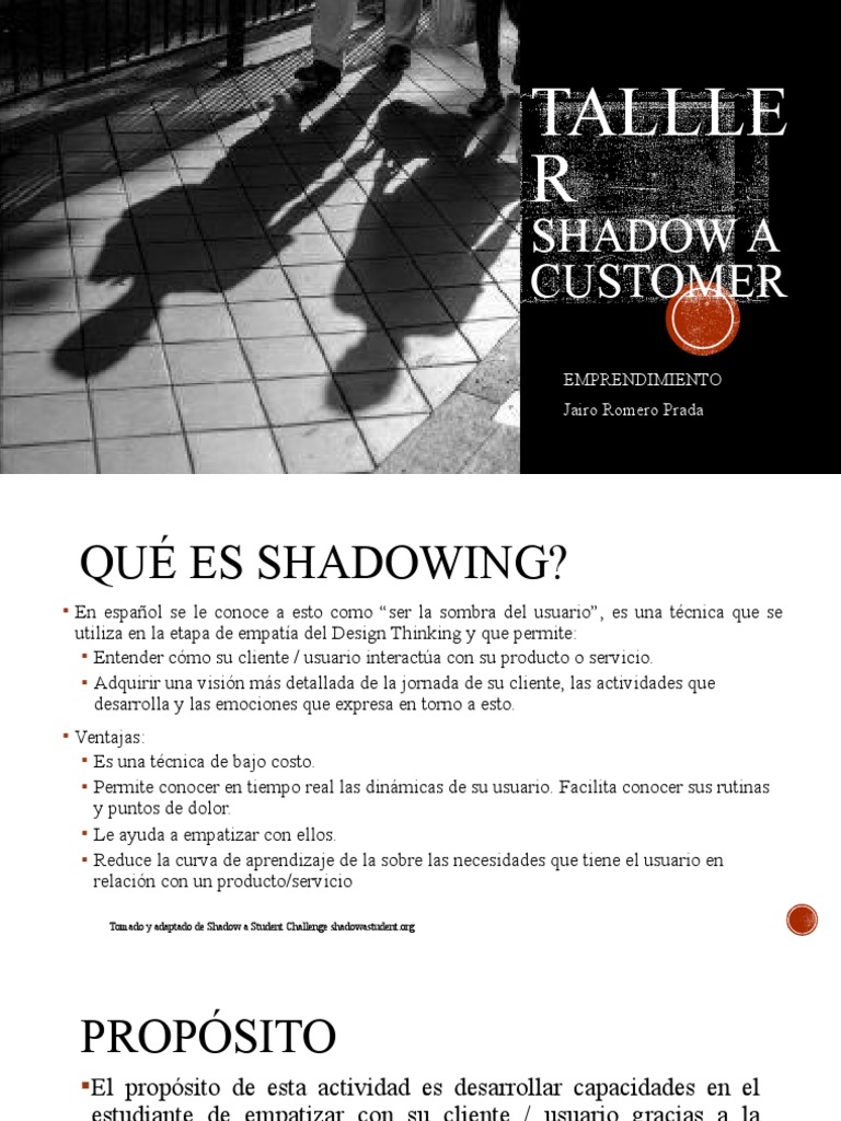 Técnica Shadowing en Empatía con Clientes | PDF | Cliente | Usuario ...