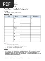 Packet Tracer - Basic Device Configuration: Topology