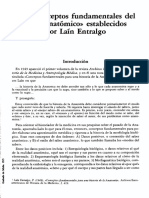 Los Conceptos Fundamentales Del Saber Anatomico Establecidos Por Lain Entralgo PDF